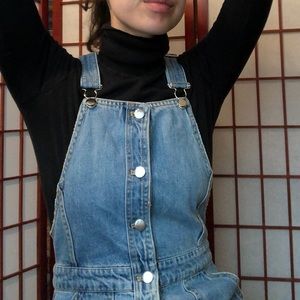 Long Overall denim dress with buttons